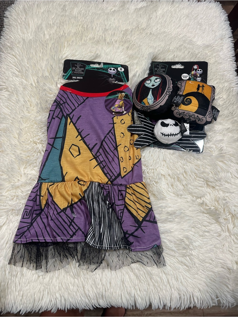 Nightmare before Christmas Sally Dog Dress Costume with dog toys